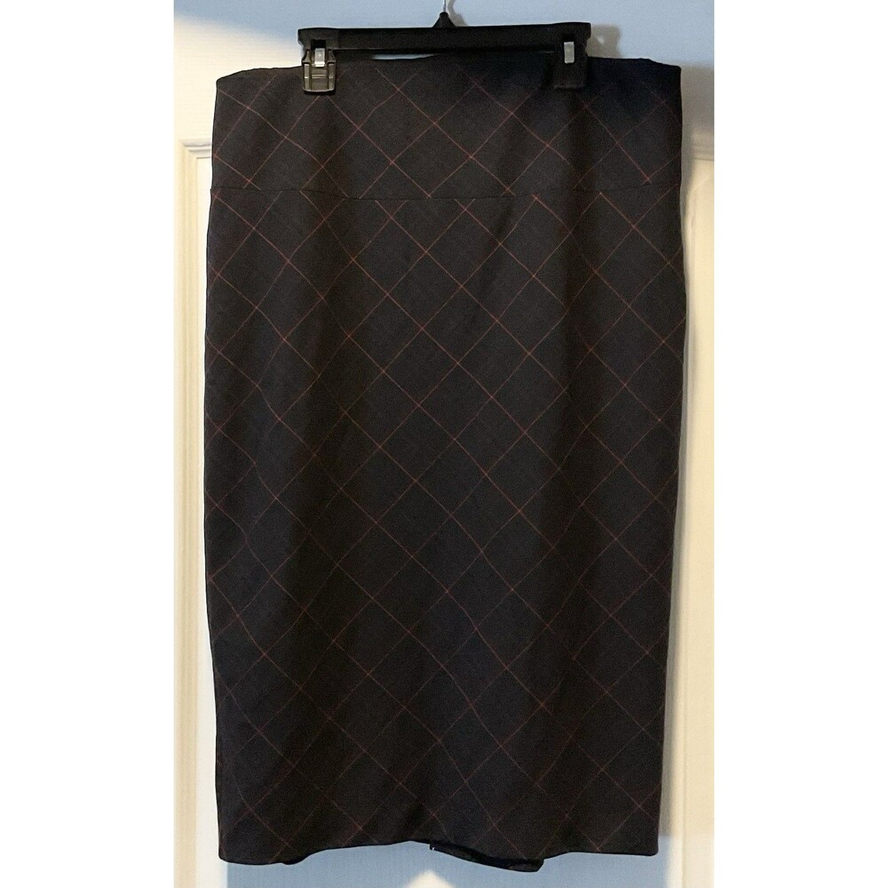 Express Women's Multicolor Diamond Plaid Midi Pencil Skirt Size 10
